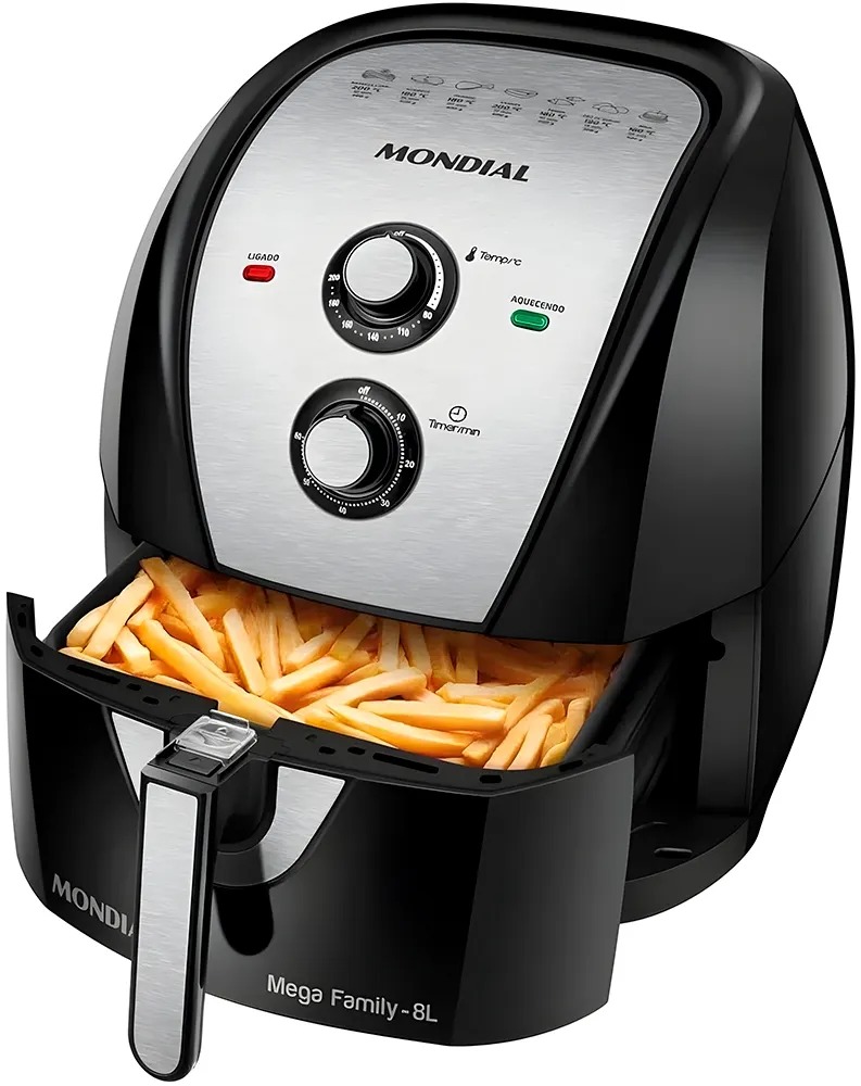 Fritadeira Elétrica Sem Óleo Mondial Air Fryer Inox 8L Litros AFN-80-BI - 220V/60Hz