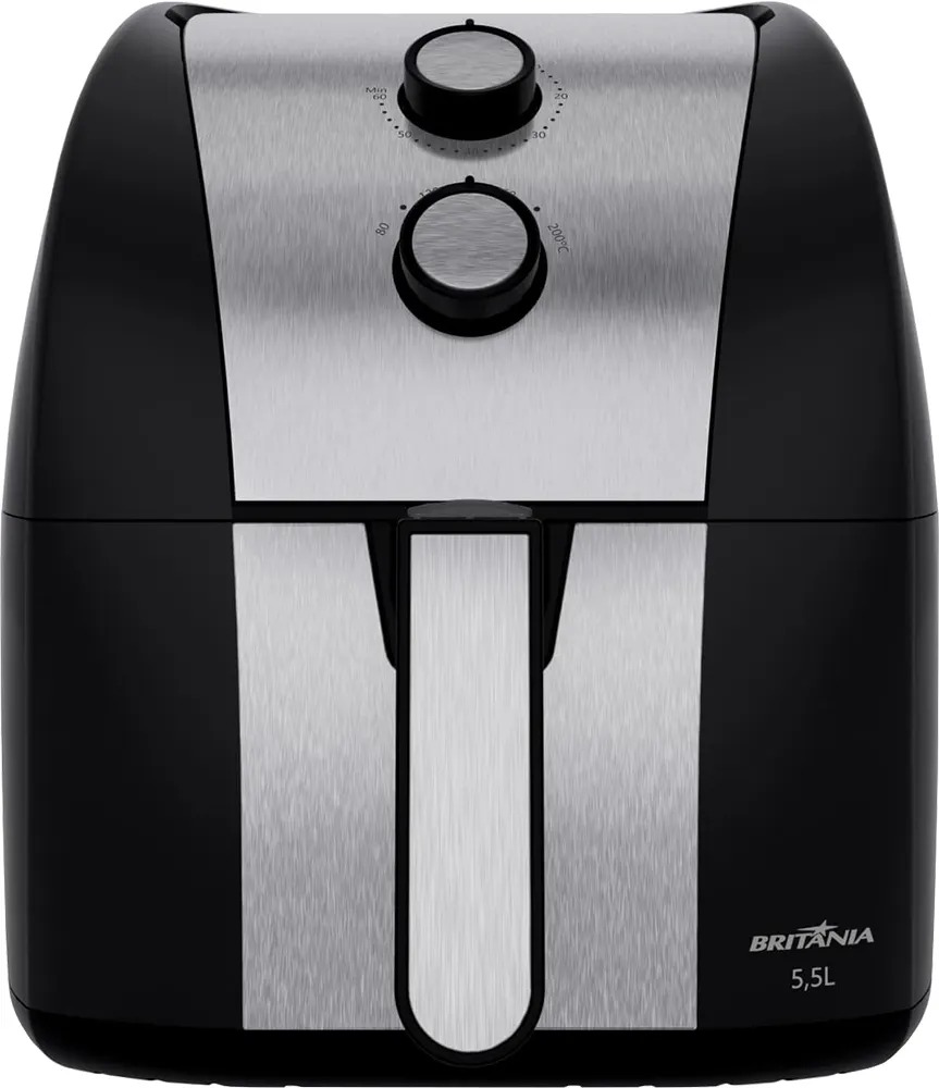 Fritadeira Elétrica Sem Óleo Britânia BFR51 Air Fryer 5.5L 1500W 220V/60Hz Preta